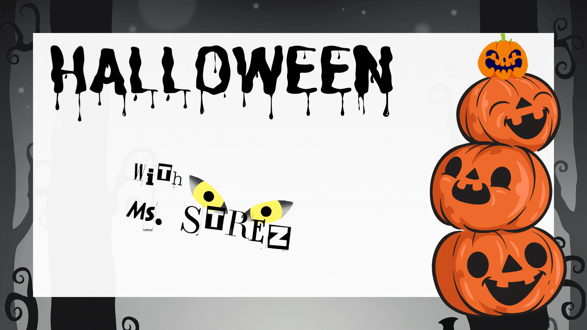 creepy  pumpkins on a halloween background